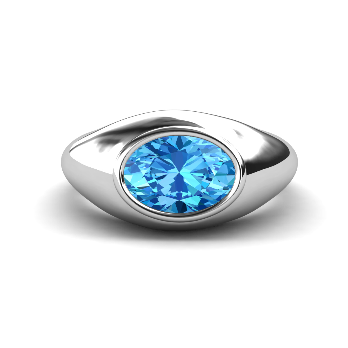 Dianne 2.50 ct Oval Shape Blue Topaz Women Solitaire Engagement Ring 